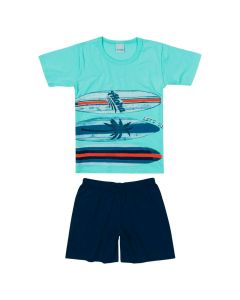 Pijama Infantil Conjunto Curto de Menino Verão Estampada Aloha Malwee
