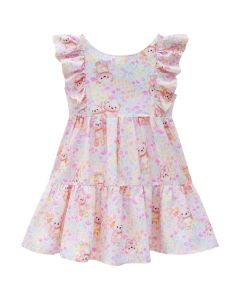 Vestido Verão Bebê Menina Infantil Infanti Regata Estampa de Ursinhos Rosa