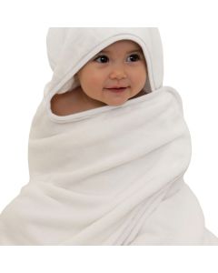Toalha de Banho Infantil Laço Bebê Com Capuz Comfort Branco