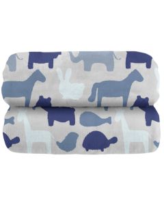 Cobertor Laço Bebê Estampado Safari Azul