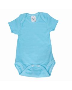 Body Bebê Menino Estampa Lisa Azul Suedine Manga Curta