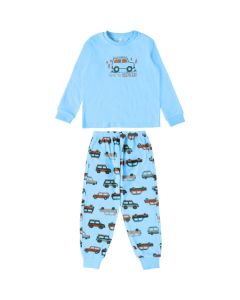 Pijama Infantil Longo em Soft Menino Malwee Estampa Carro Azul